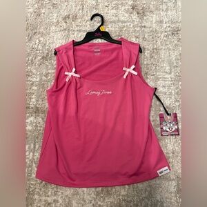 Justice Pink Looney Tunes Bow Detail Tank Top size XL 16/18-NWT